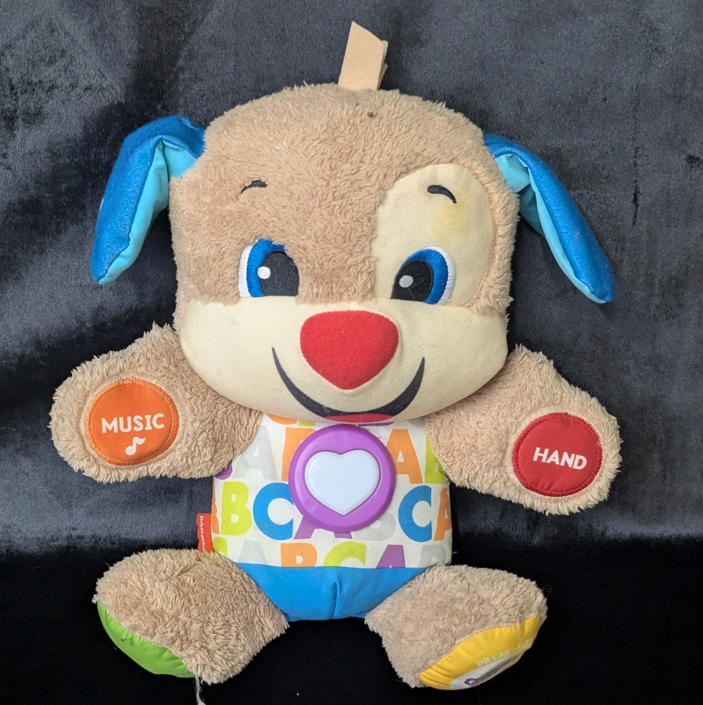 TESTED Fisher Price Stuffed Plush Toy Laugh Learn Smart Stages Puppy First Words